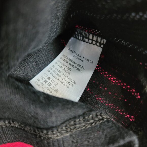 American Eagle Black Perforated Circle Women's Longsleeve Top | Size XS - Picture 3 of 7